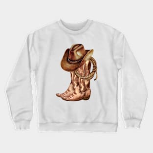 Rustic Rodeo  Western Country Cowboy Boots Crewneck Sweatshirt